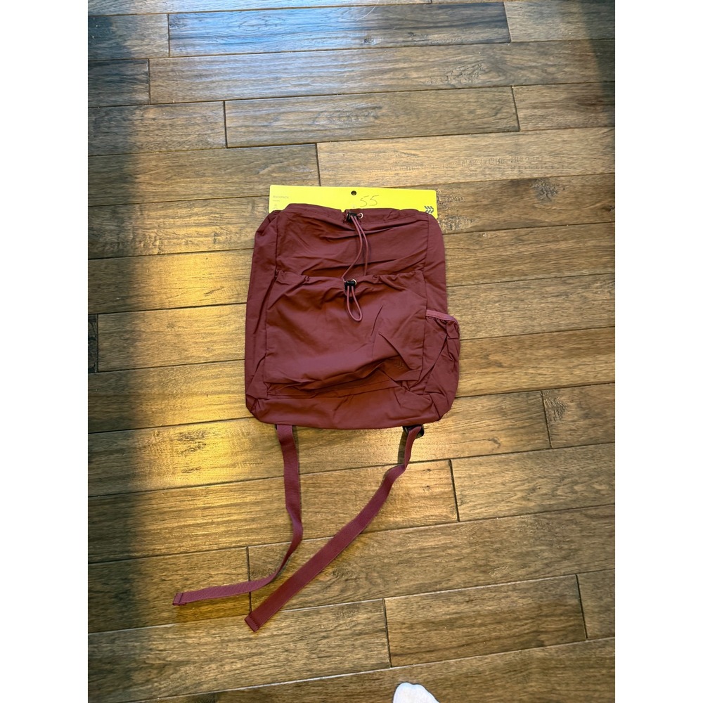 All in Motion Backpack Unisex OS Burgundy Water Repellent Recycled Nylon Cinch